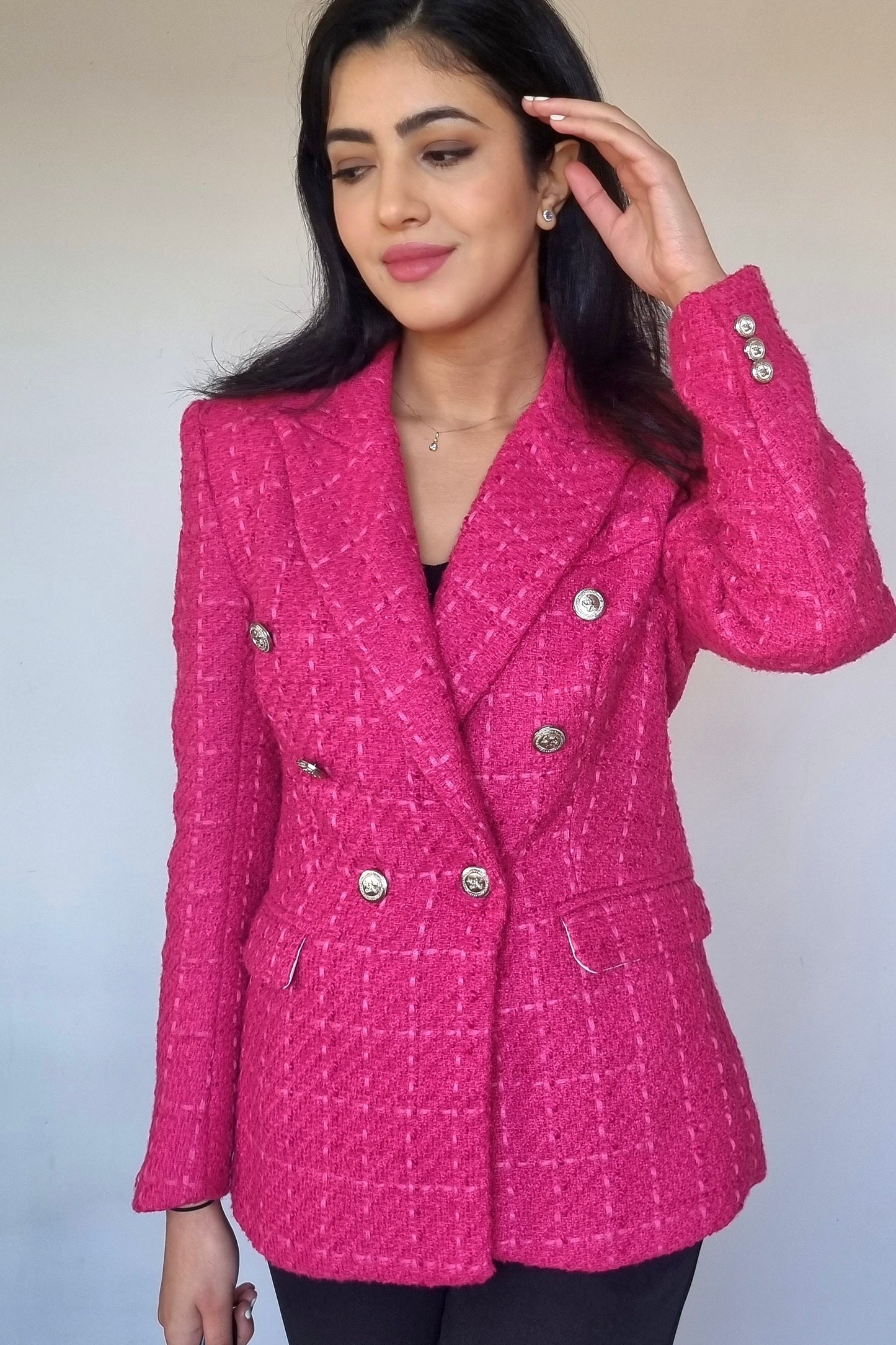 Blazer en Tweed Rose Serine