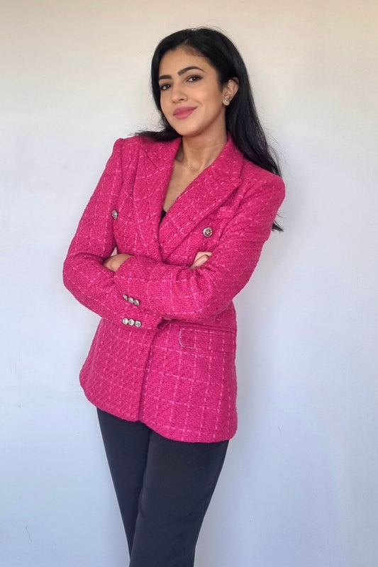 Blazer en Tweed Rose Serine