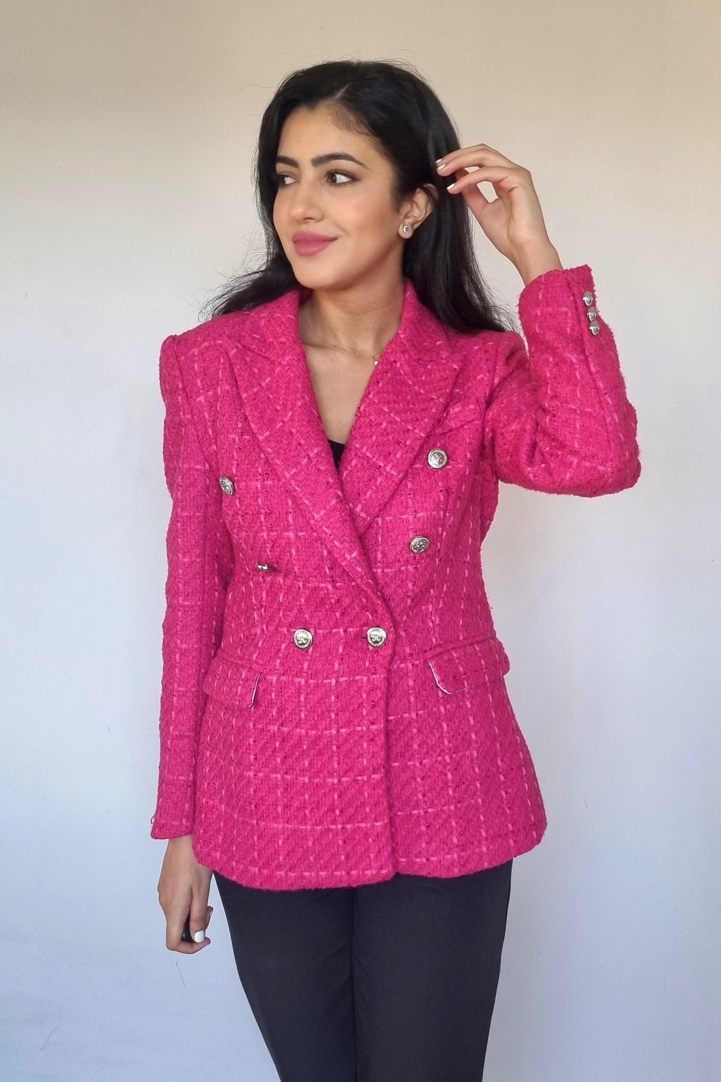 Blazer en Tweed Rose Serine