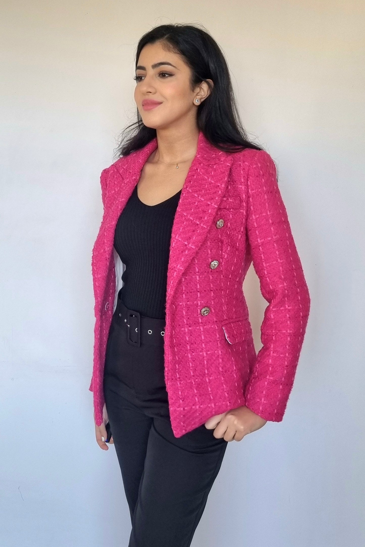 Blazer en Tweed Rose Serine