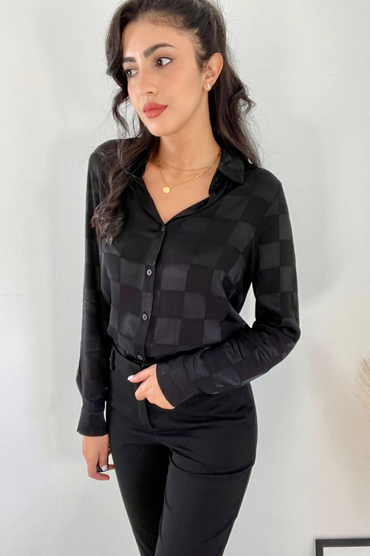 chemise noire femme haute qualité chemisier noir femme pour le travail blouse femme noire 